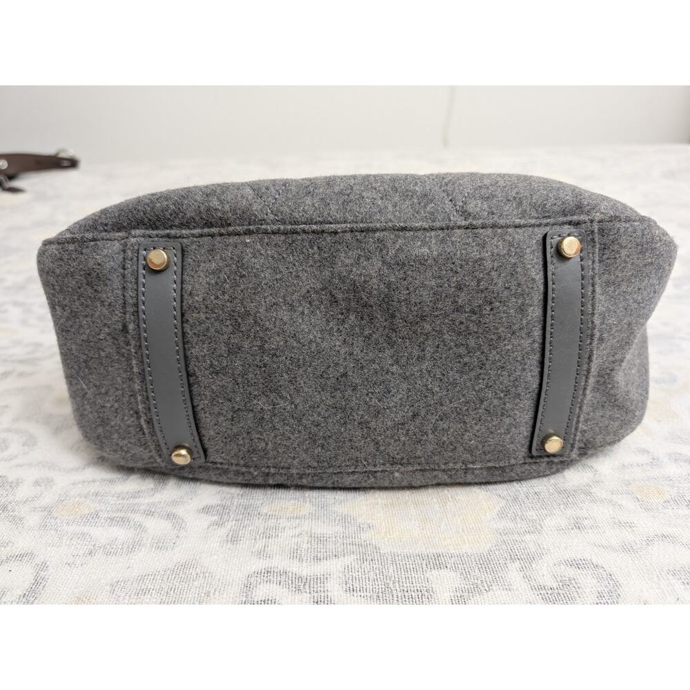 Kate Spade Gray Wool and Leather Dazzle Dot Bag with Storybook Lining - Picture 4 of 15